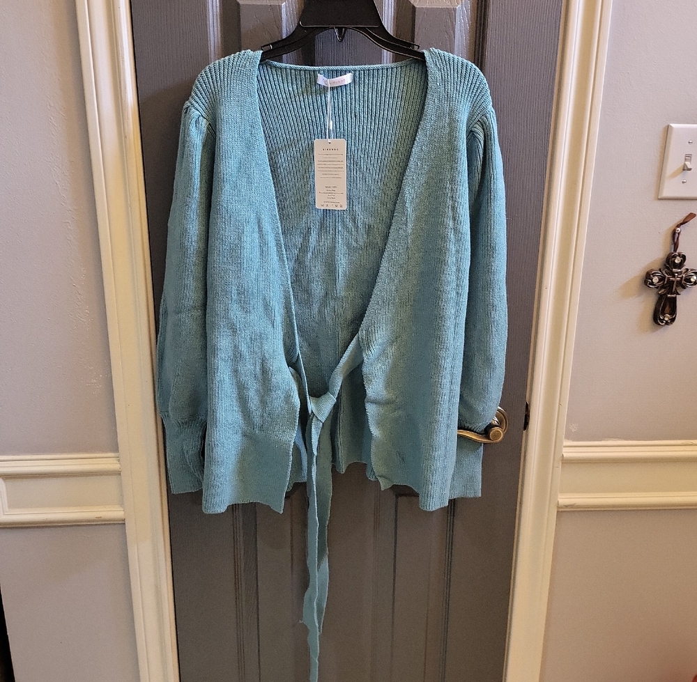 Elegant Teal Open-Front Cardigan